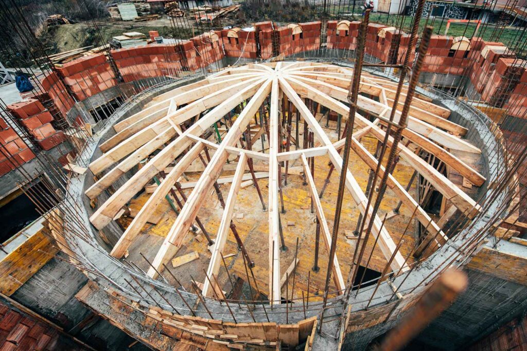 Architecture Dome Details At Construction Site P3QTHJV 1024x683